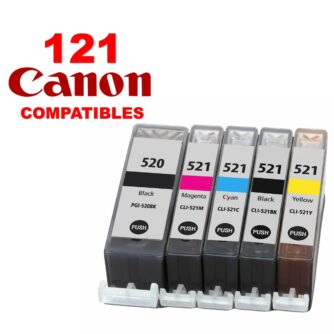 Compatible Canon CLI-520 Black / CLI-521 B/C/M/Y 5 Ink Cartridge Multipack
