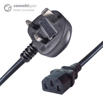 1.8m UK Mains Power Cable UK Plug to C13 (kettle) Socket