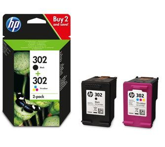 HP 302 Black & Tri-Colour Ink Cartridge Multipack