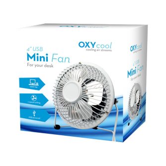OxyCool 4" Mini USB Powered Adjustable Metal Desktop Fan