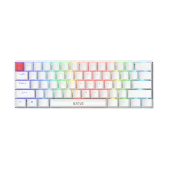Marvo 60% wired mechanical gaming keyboard RGB lighting - White