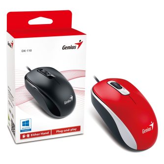 Genius DX-110 Wired USB Plug and Play Mouse - Red