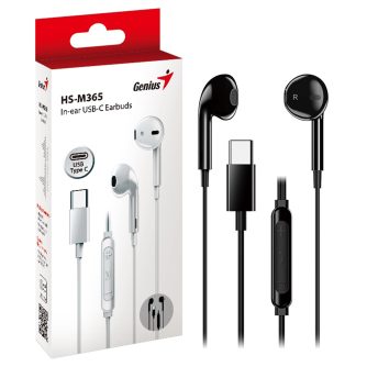 Genius HS-M365W USB-C In-Ear Wired Earbuds - Black