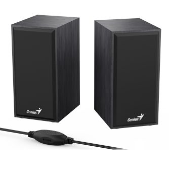 Genius SP-HF180 6W Wooden Desktop USB 2.0 Stereo Speakers - Black