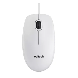 Logitech B100 Wired USB Mouse - White